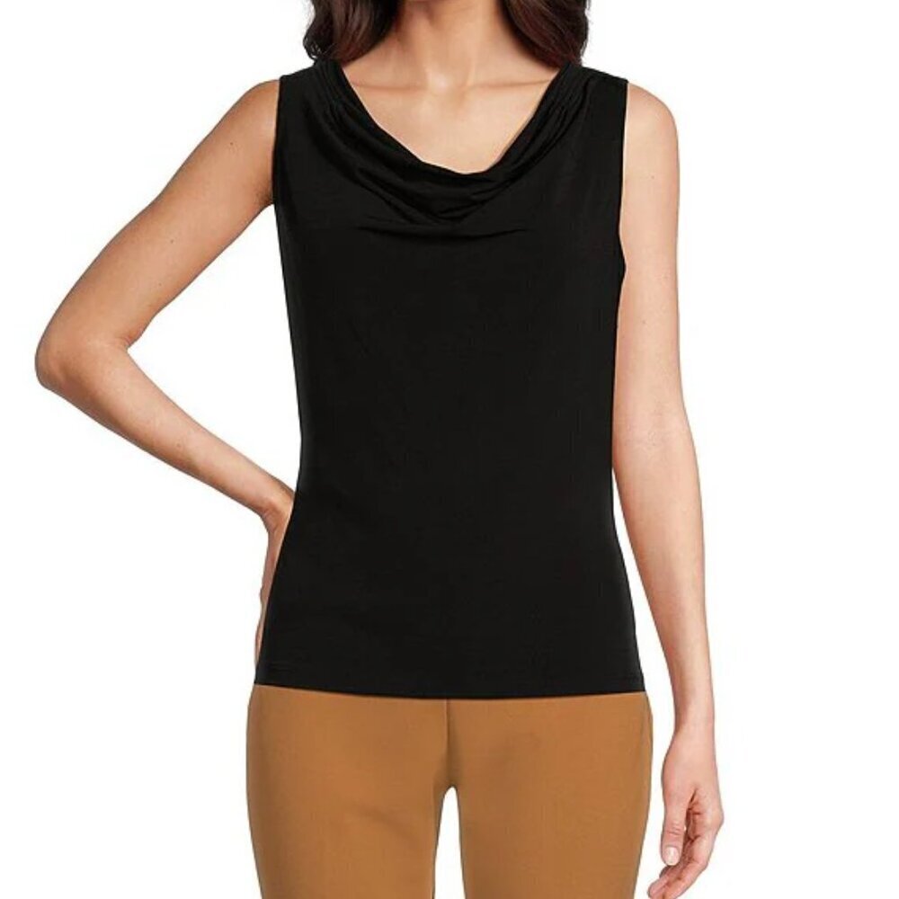 Calvin Klein Black Cowl Neck Sleeveless Tank Top